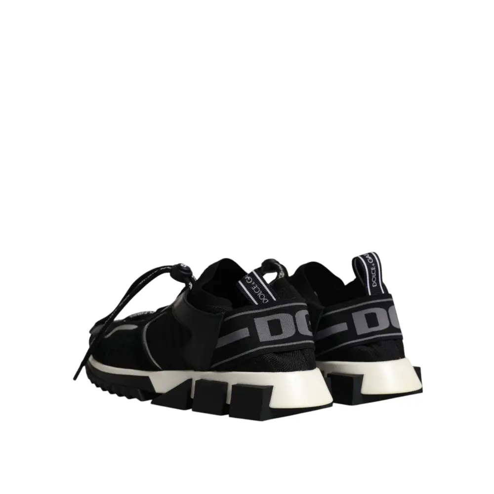 Dolce & Gabbana Schwarz Weiß Logo Sorrento Herren Turnschuhe Schuhe - EU39/US6
