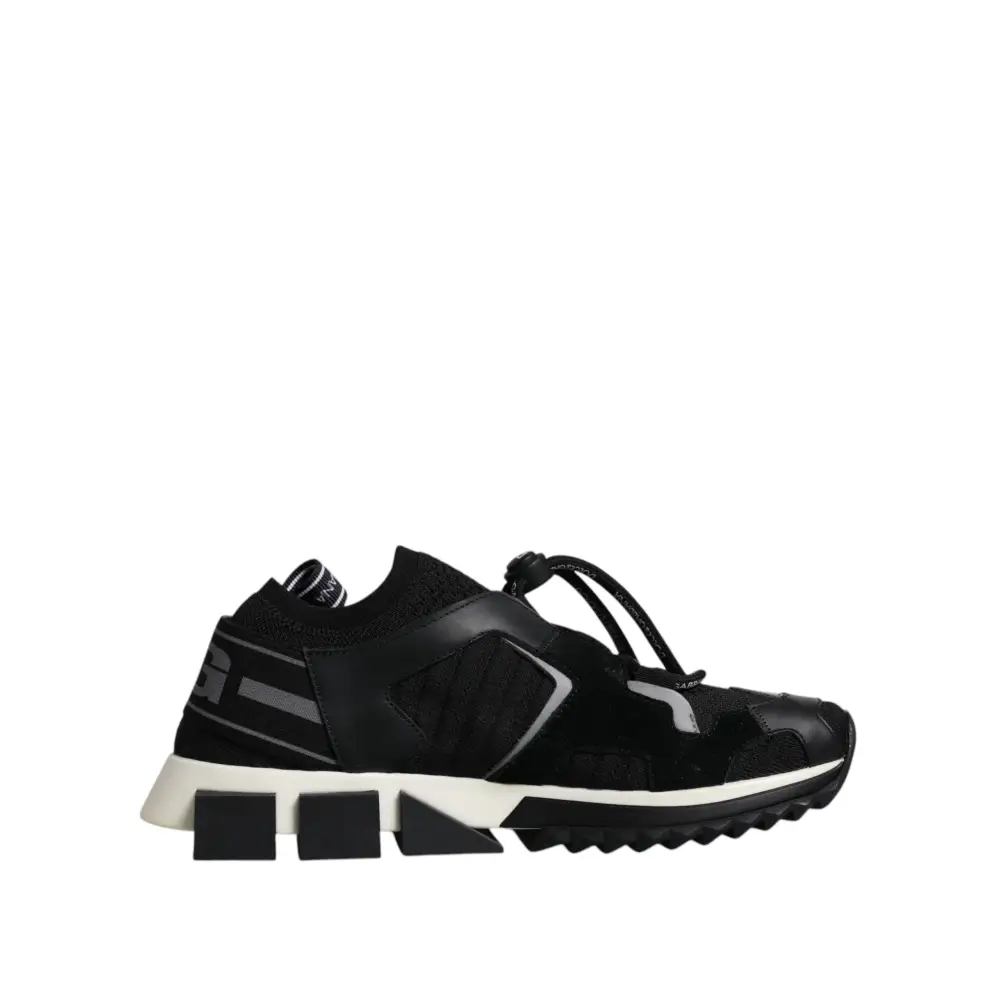 Dolce & Gabbana Schwarz Weiß Logo Sorrento Herren Turnschuhe Schuhe - EU39/US6