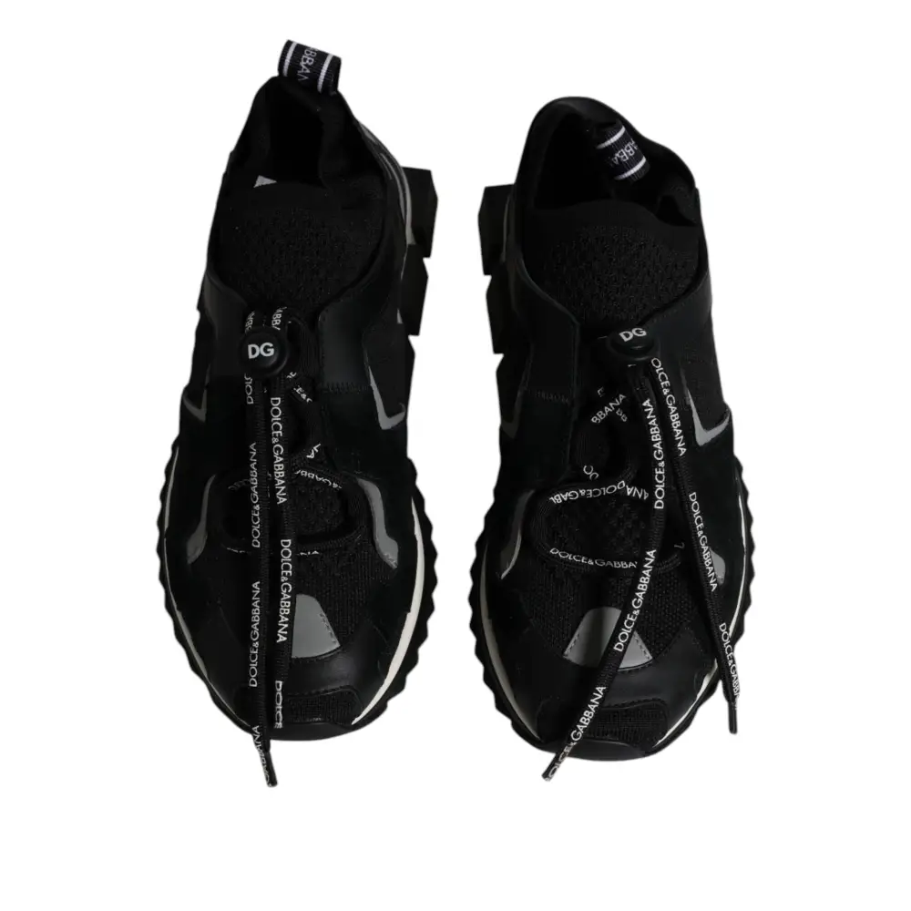 Dolce & Gabbana Schwarz Weiß Logo Sorrento Herren Turnschuhe Schuhe - EU39/US6