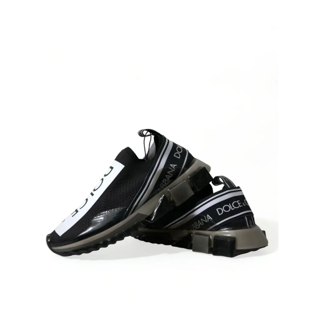 Dolce & Gabbana Schwarz Weiß Slip On Sneakers Sorrento Schuhe - EU39/US6