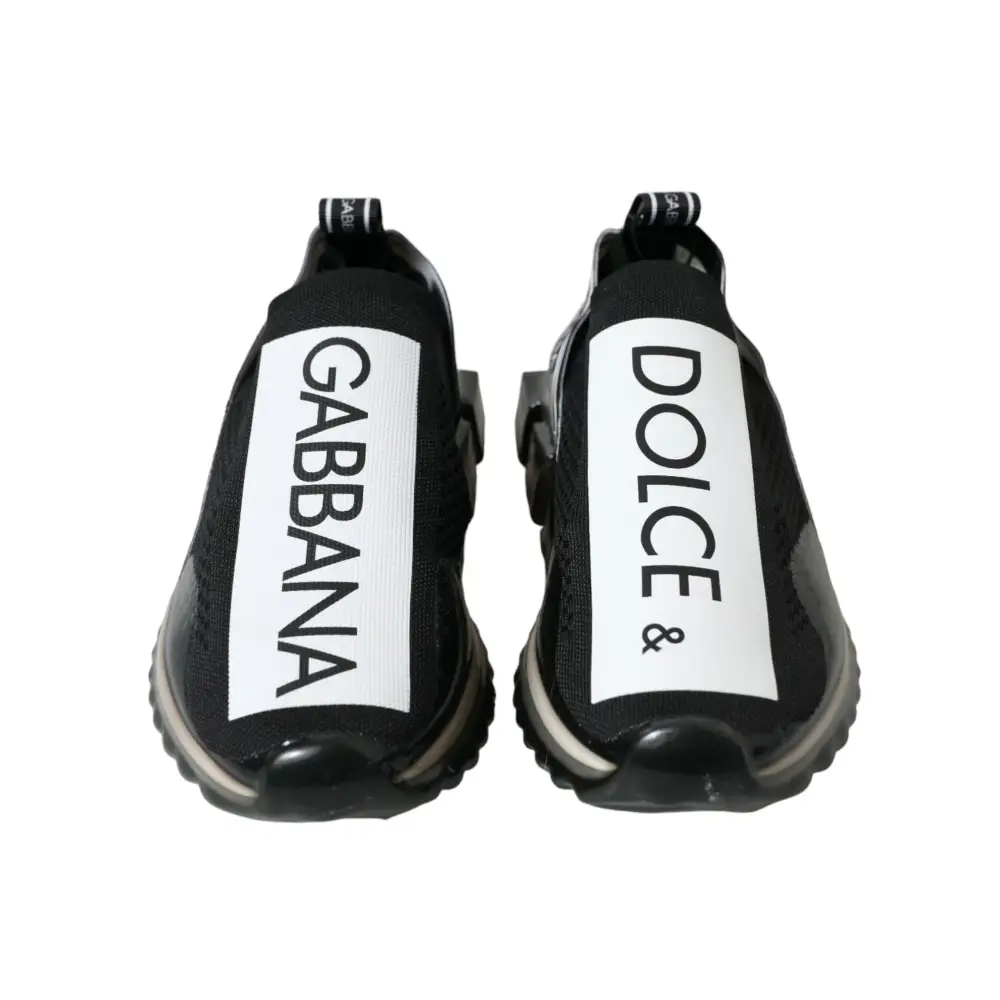 Dolce & Gabbana Schwarz Weiß Slip On Sneakers Sorrento Schuhe - EU39/US6