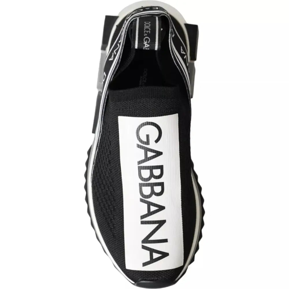 Dolce & Gabbana Schwarz Weiß Slip On Sorrento Sneakers Schuhe