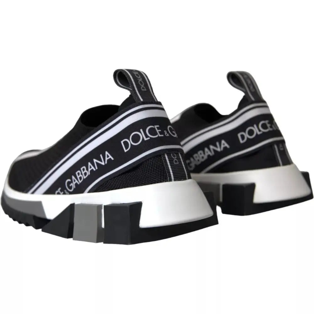 Dolce & Gabbana Schwarz Weiß Slip On Sorrento Sneakers Schuhe