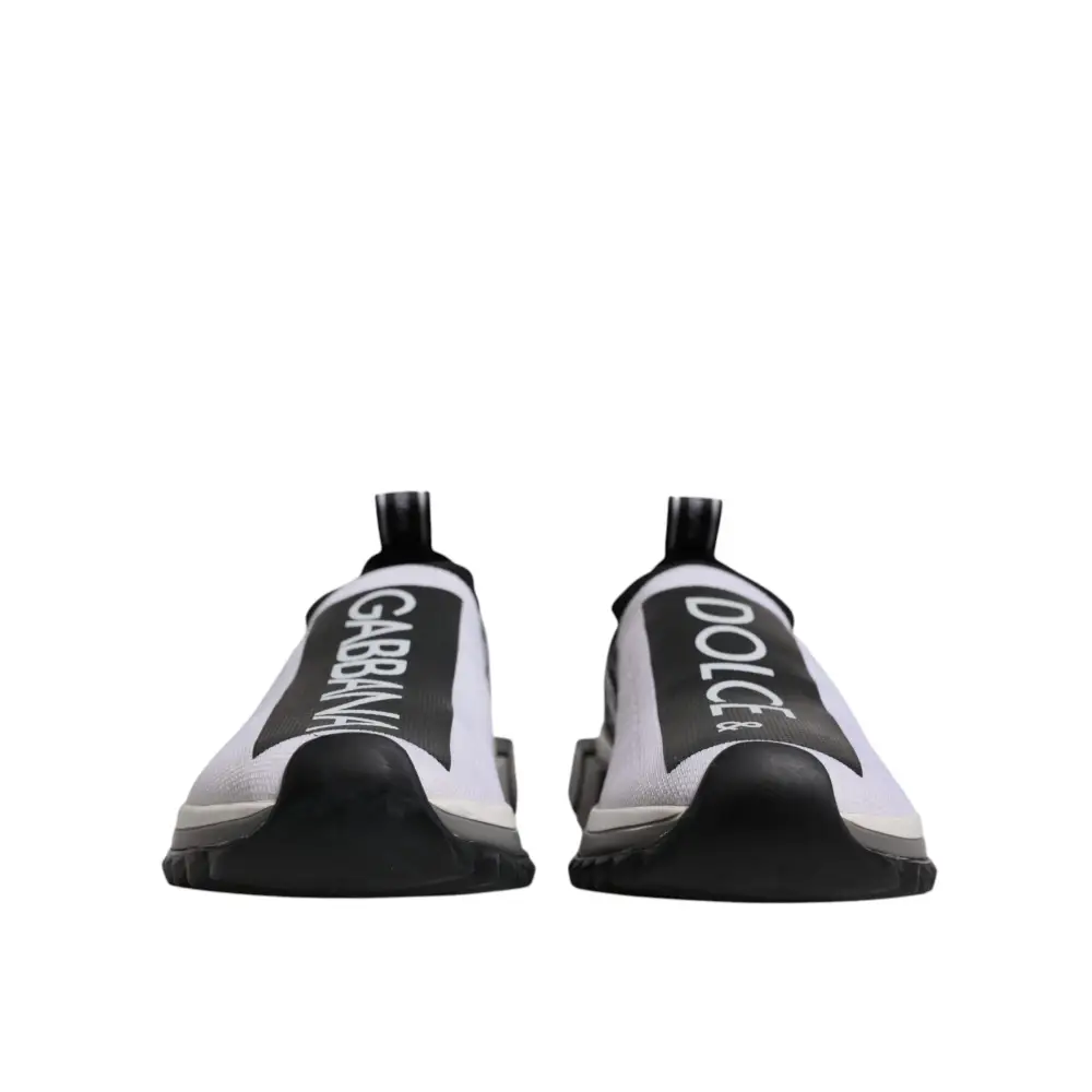 Dolce & Gabbana Schwarz Weiß Slip On Sorrento Sneakers Schuhe - EU40/US9.5