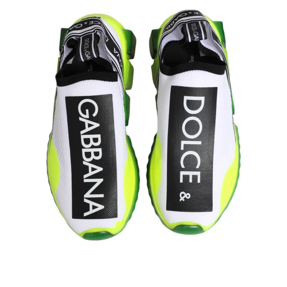 Dolce & Gabbana Schwarz Weiß Slip On Sorrento Sneakers Schuhe - EU40/US9.5