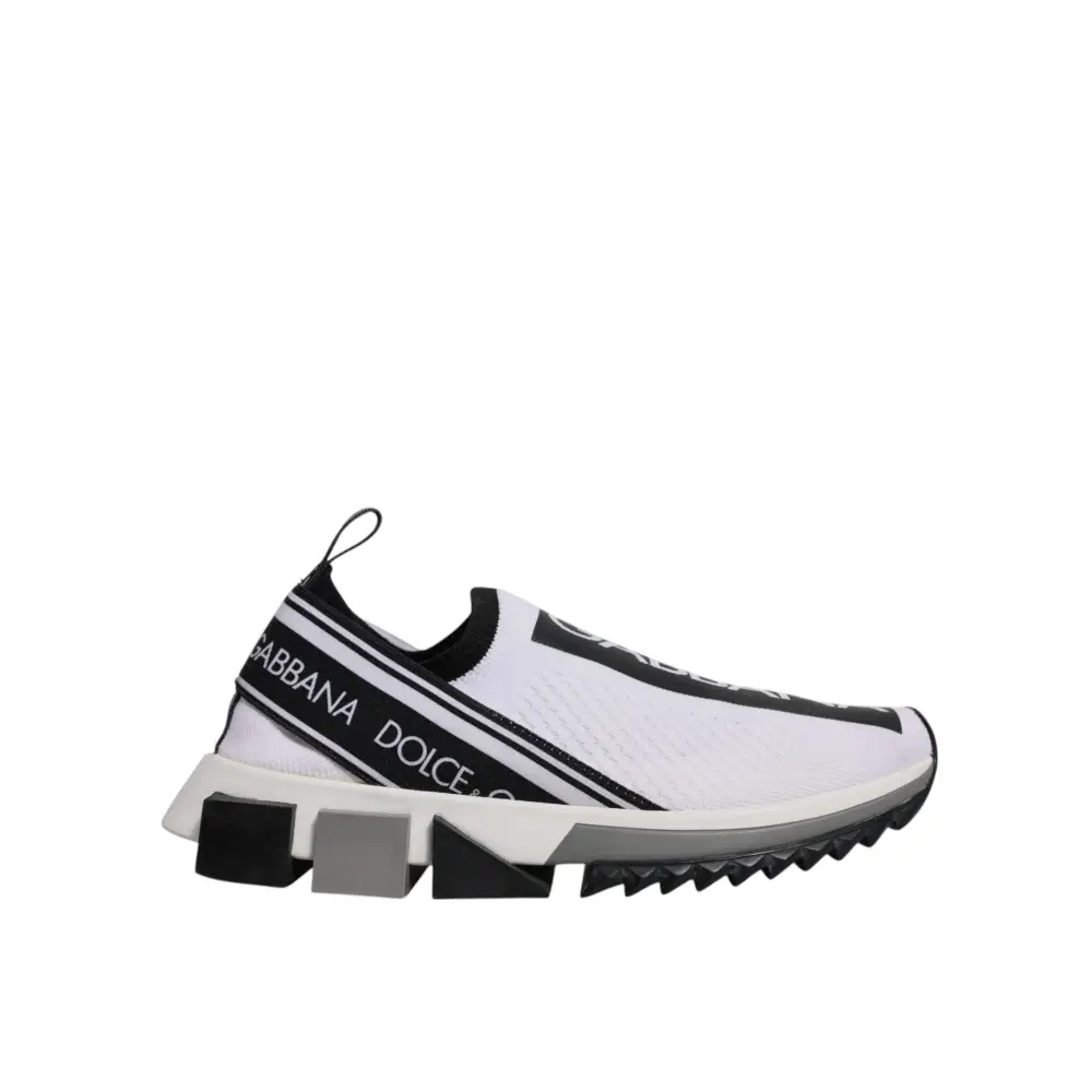 Dolce & Gabbana Schwarz Weiß Slip On Sorrento Sneakers Schuhe - EU37/US6.5