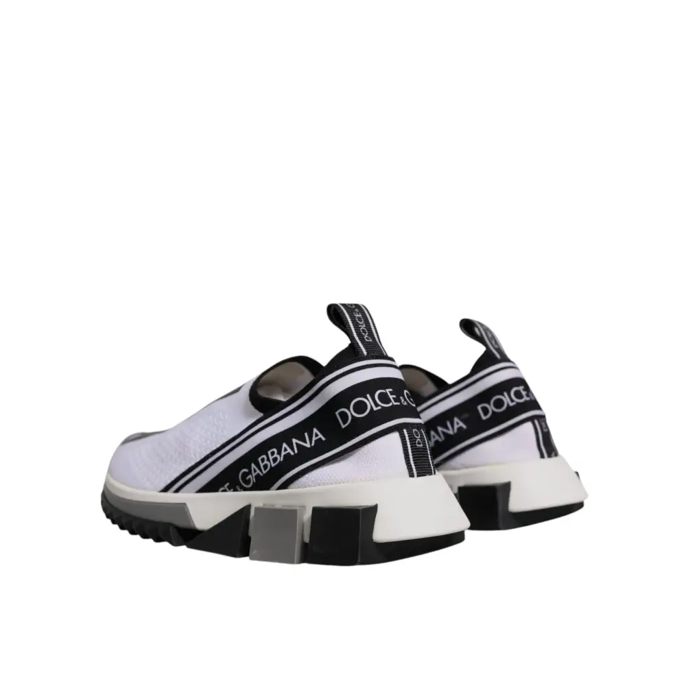 Dolce & Gabbana Schwarz Weiß Slip On Sorrento Sneakers Schuhe - EU37/US6.5