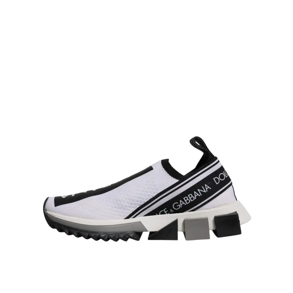 Dolce & Gabbana Schwarz Weiß Slip On Sorrento Sneakers Schuhe - EU40/US9.5