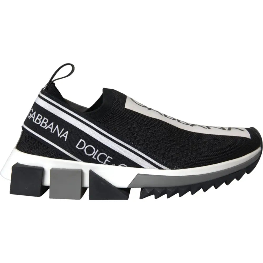 Dolce & Gabbana Schwarz Weiß Slip On Sorrento Sneakers Schuhe - EU 39.5 | US 6.5
