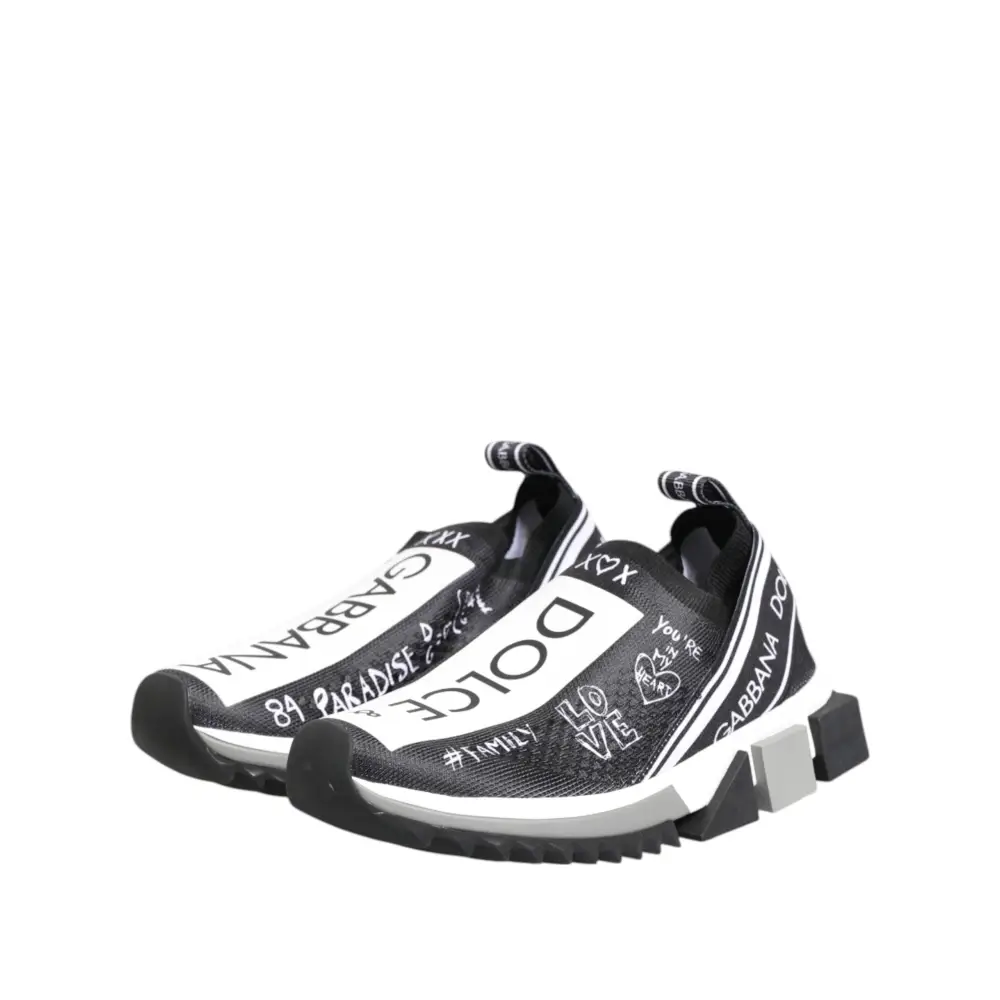 Dolce & Gabbana Schwarz Weiß Sorrento Low Top Sneakers Schuhe