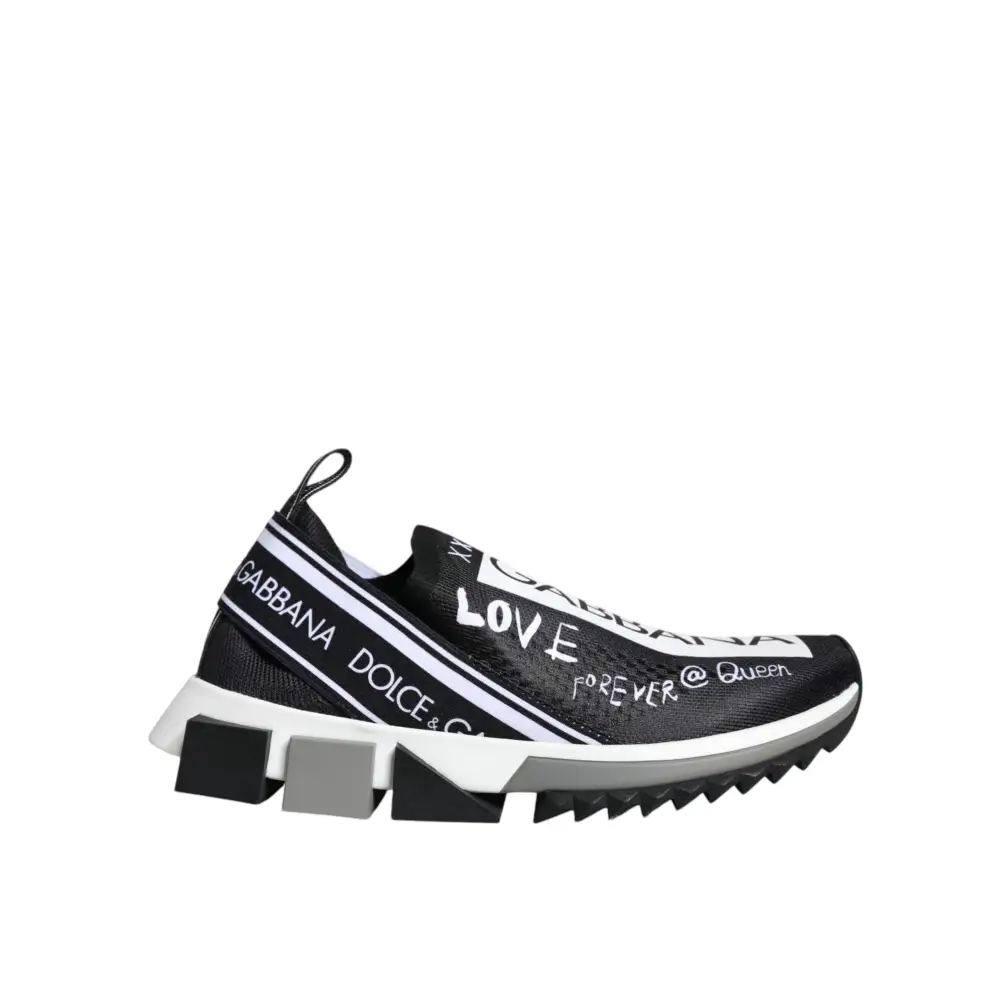 Dolce & Gabbana Schwarz Weiß Sorrento Low Top Sneakers Schuhe