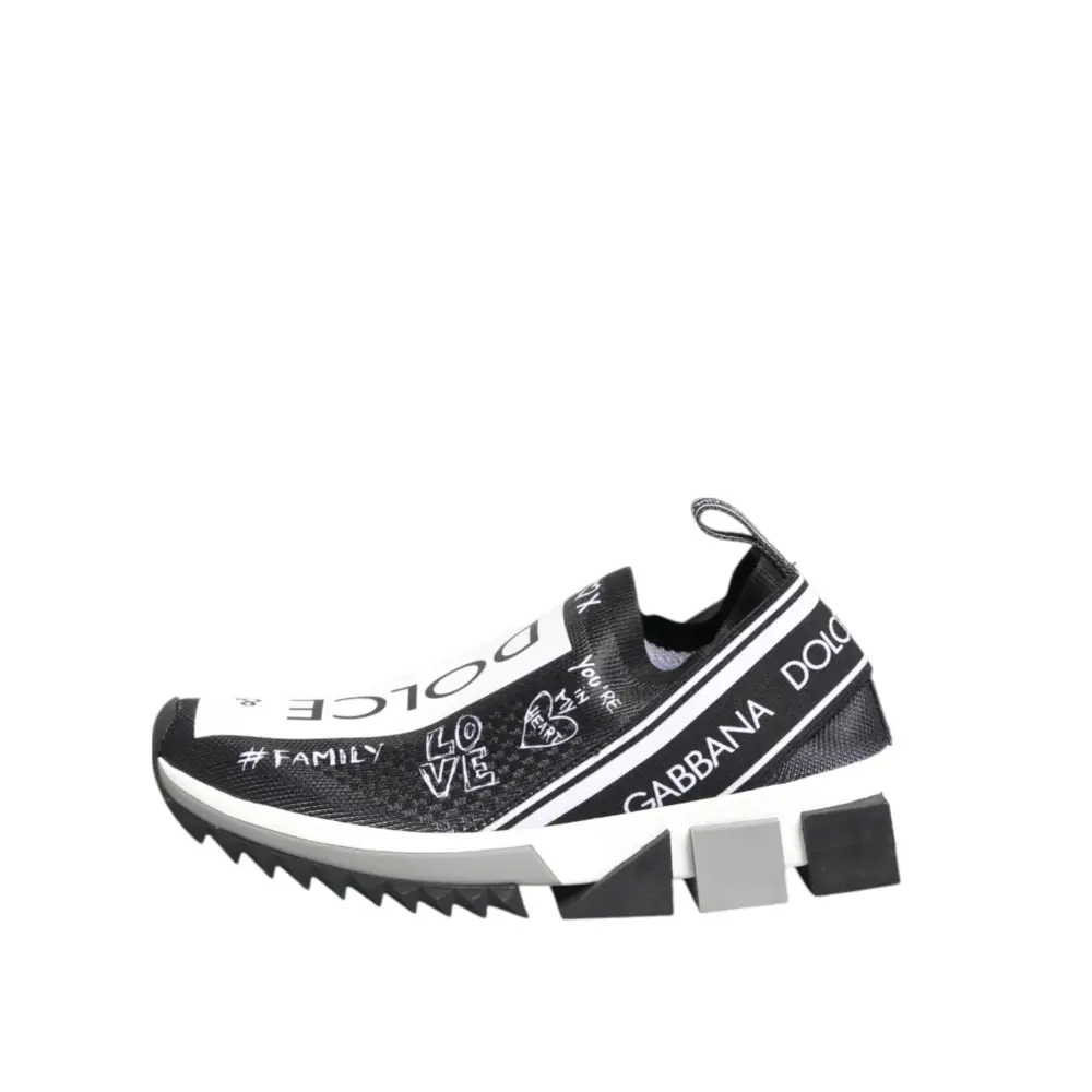 Dolce & Gabbana Schwarz Weiß Sorrento Low Top Sneakers Schuhe