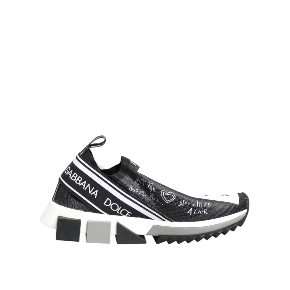 Dolce & Gabbana Schwarz Weiß Sorrento Low Top Sneakers Schuhe