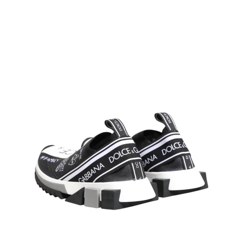 Dolce & Gabbana Schwarz Weiß Sorrento Low Top Sneakers Schuhe
