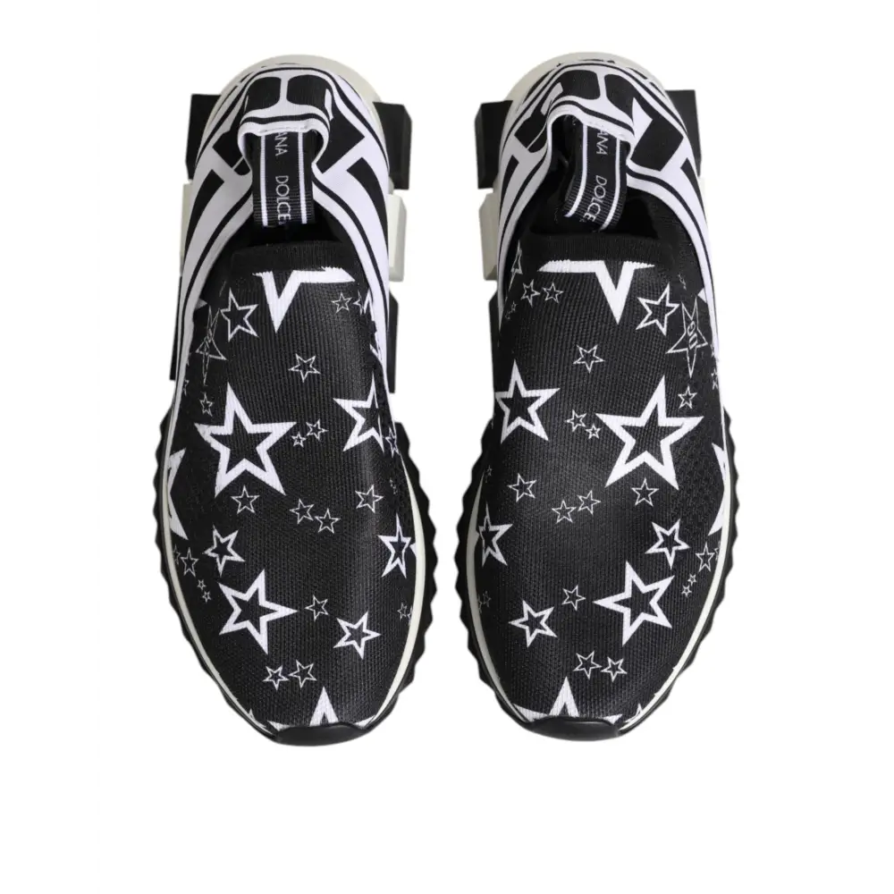 Dolce & Gabbana Schwarz Weiß Sorrento Low Top Sneakers Schuhe - EU39/US6