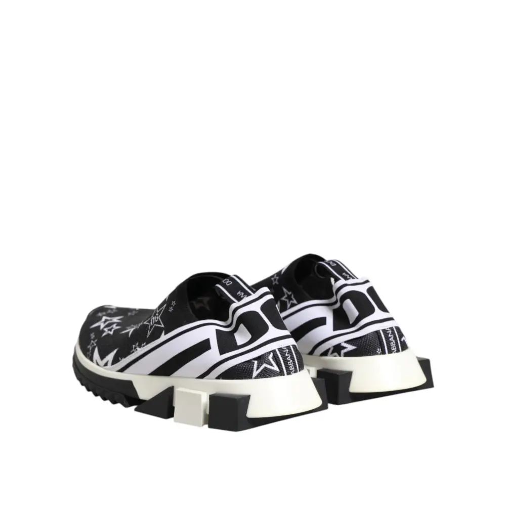 Dolce & Gabbana Schwarz Weiß Sorrento Low Top Sneakers Schuhe - EU39/US6