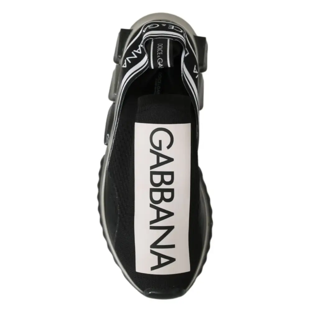 Dolce & Gabbana Schwarz Weiß SORRENTO Sport Stretch Sneakers - EU39/US6