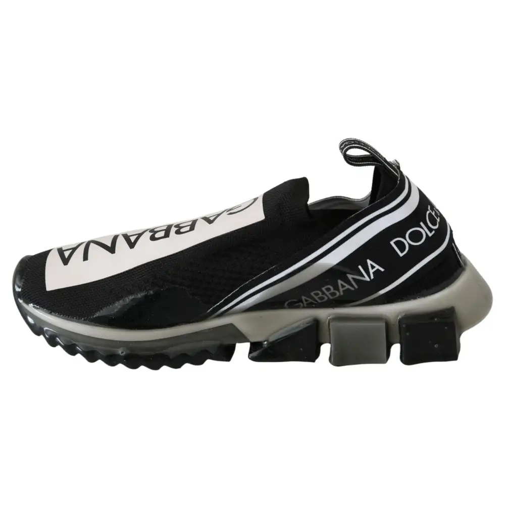 Dolce & Gabbana Schwarz Weiß SORRENTO Sport Stretch Sneakers - EU39/US6
