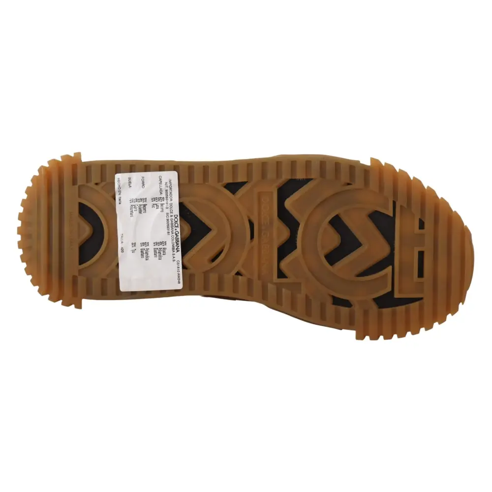 Dolce & Gabbana Schwarz Weiß Stoff Lace Up NS1 Turnschuhe - EU39/US6