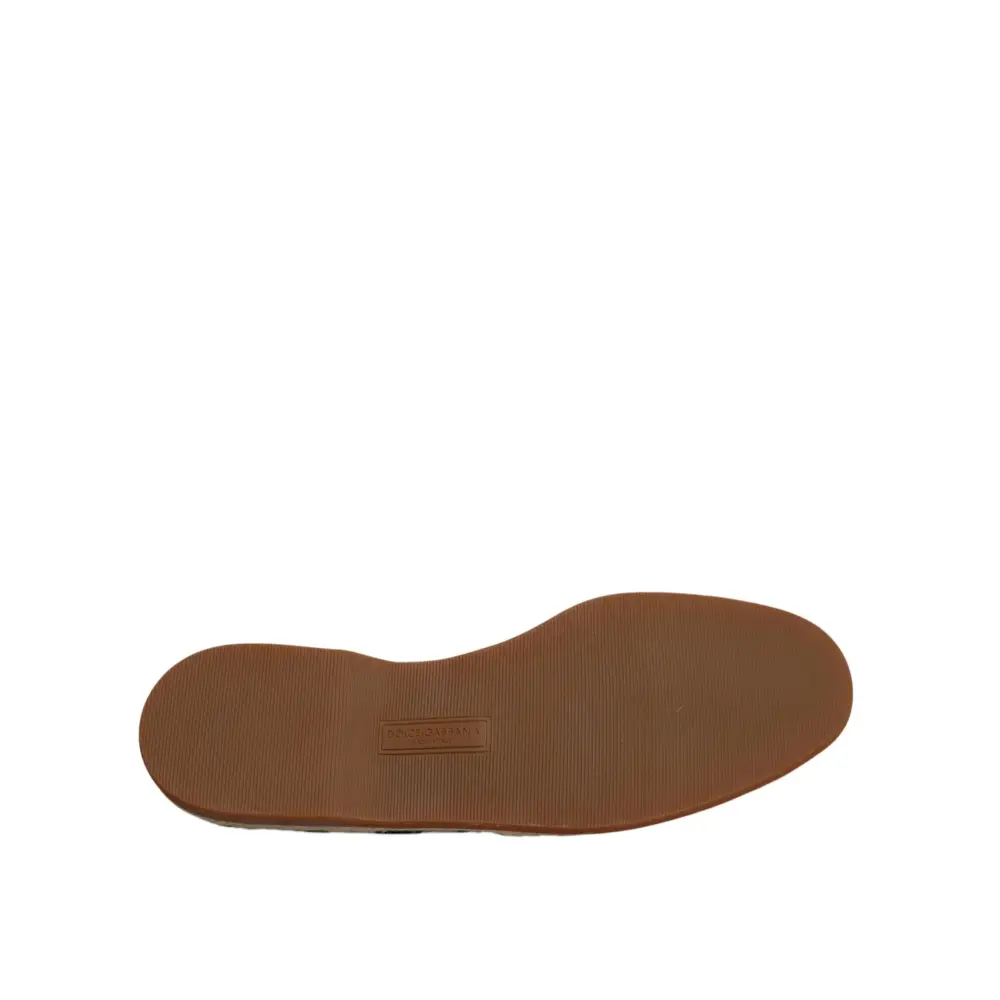 Dolce & Gabbana Schwarz Weiß Streifen Slip On Espadrille Schuhe - EU41/US8