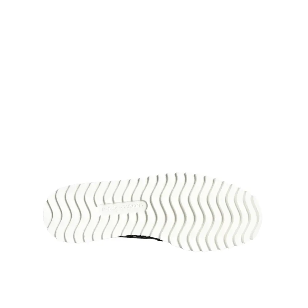 Dolce & Gabbana Schwarz Weiß Weaved Slip On Männer Loafers Schuhe - EU41.5/US8.5