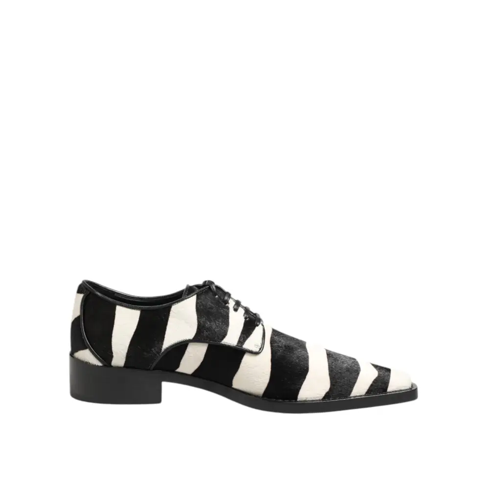 Dolce & Gabbana Schwarz Weiß Zebra Pony Fell Kleid Schuhe