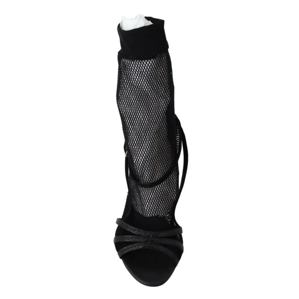 Dolce & Gabbana Schwarz Wildleder Kurzstiefel Sandalen Schuhe - EU39.5/US9