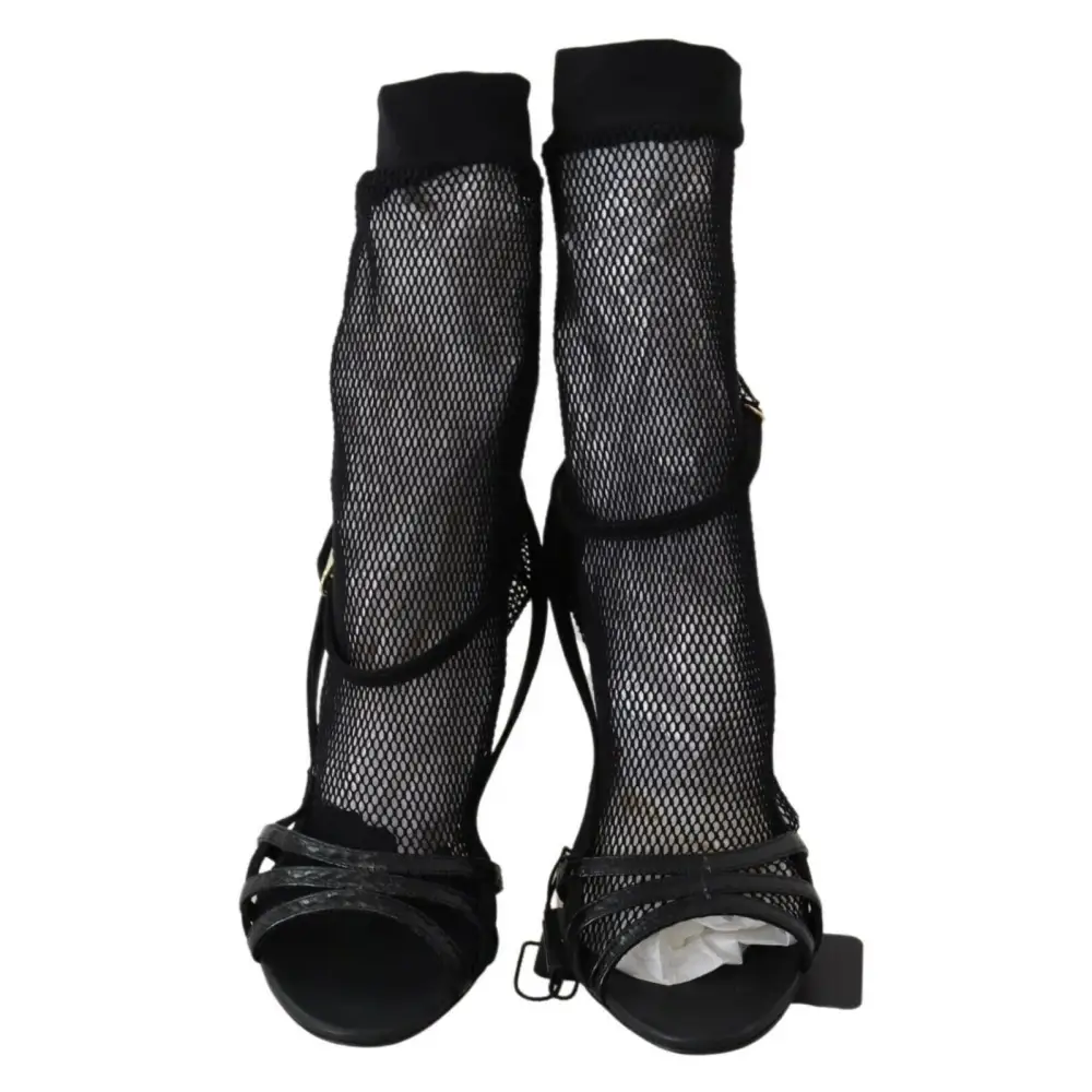 Dolce & Gabbana Schwarz Wildleder Kurzstiefel Sandalen Schuhe - EU39.5/US9