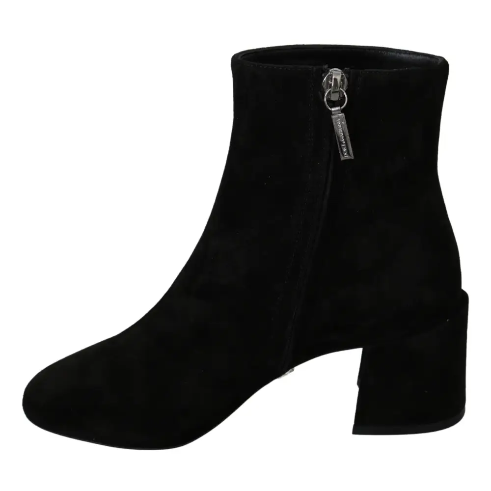 Dolce & Gabbana Schwarz Wildleder L’Amore E’Bellezza Stiefel Schuhe - EU35/US4.5