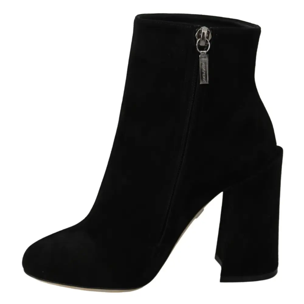 Dolce & Gabbana Schwarz Wildleder L’Amore E’Bellezza Stiefel Schuhe - EU35/US4.5