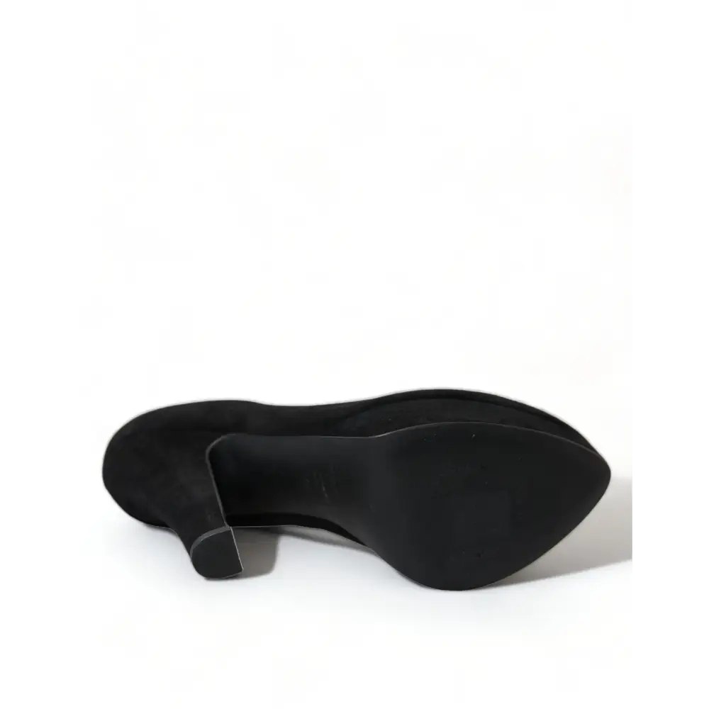 Dolce & Gabbana Schwarz Wildleder Leder Plateauabsatz Pumps Schuhe - EU40/US9.5