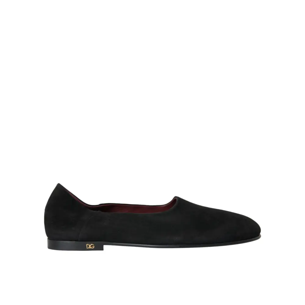 Dolce & Gabbana Schwarz Wildleder Loafers Formal Kleid Slip On Schuhe
