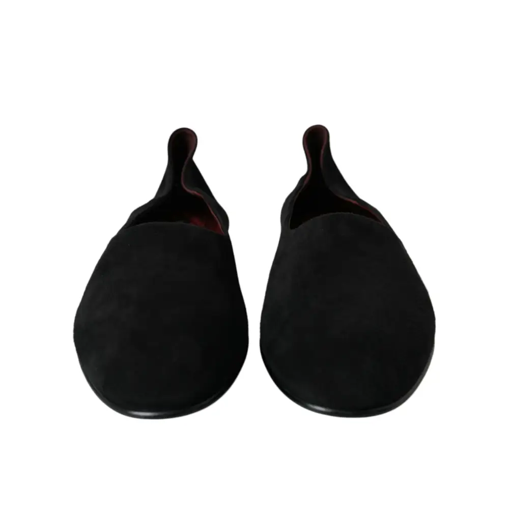 Dolce & Gabbana Schwarz Wildleder Loafers Formal Kleid Slip On Schuhe