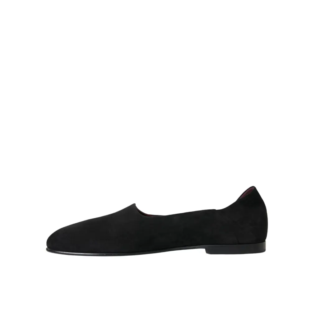 Dolce & Gabbana Schwarz Wildleder Loafers Formal Kleid Slip On Schuhe