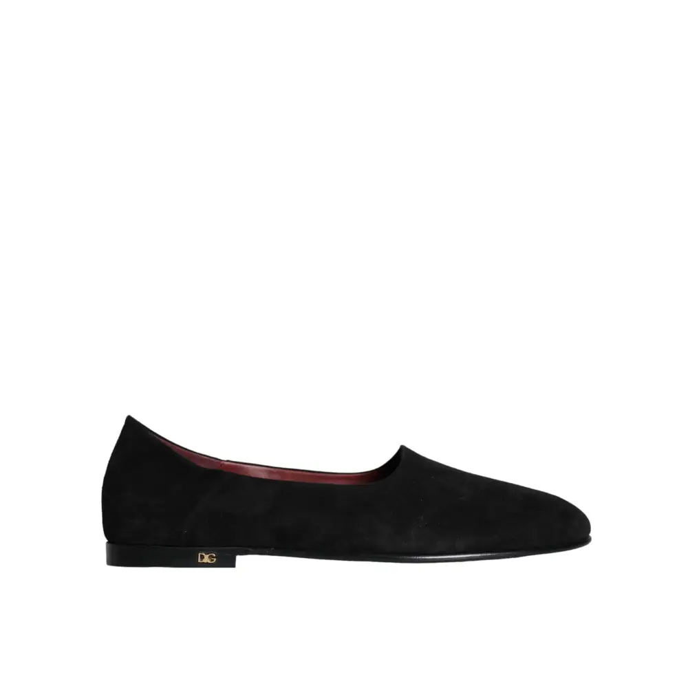 Dolce & Gabbana Schwarz Wildleder Loafers Formal Slip On Schuhe - EU40.5/US7.5