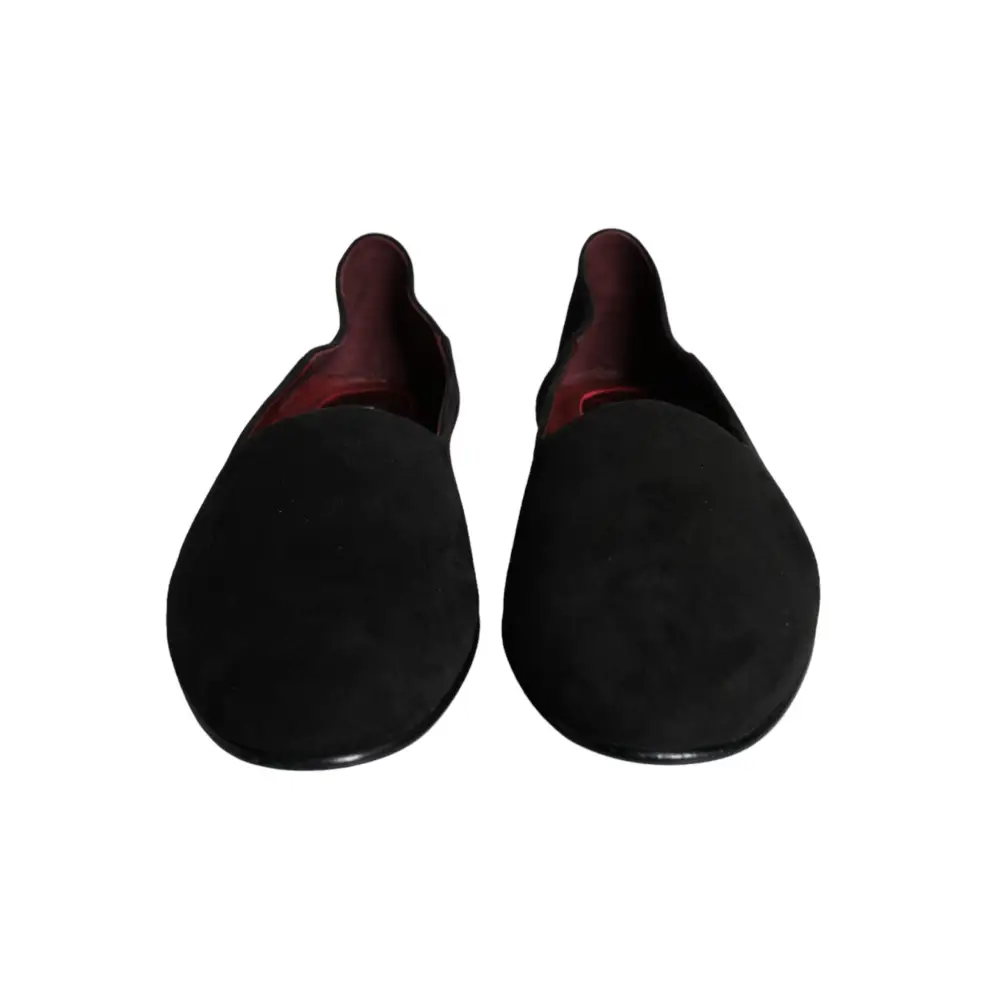 Dolce & Gabbana Schwarz Wildleder Loafers Formal Slip On Schuhe