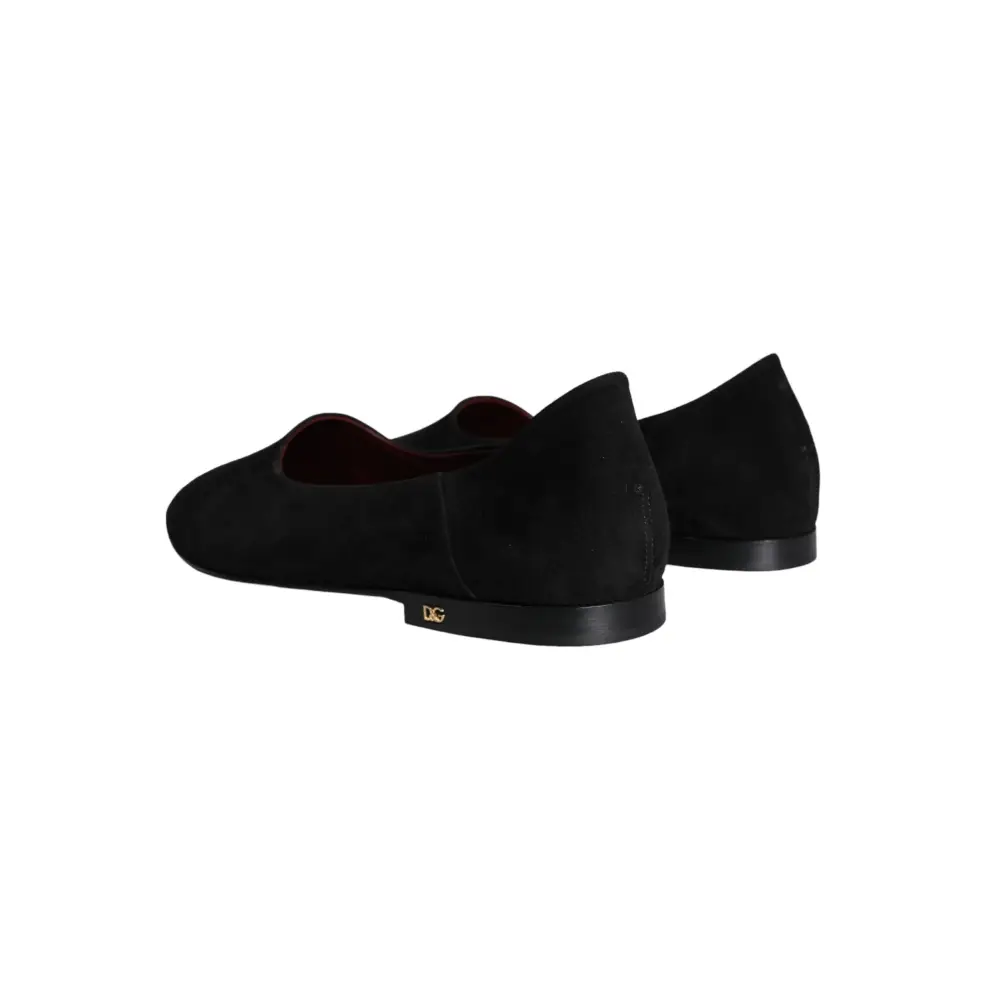 Dolce & Gabbana Schwarz Wildleder Loafers Formal Slip On Schuhe