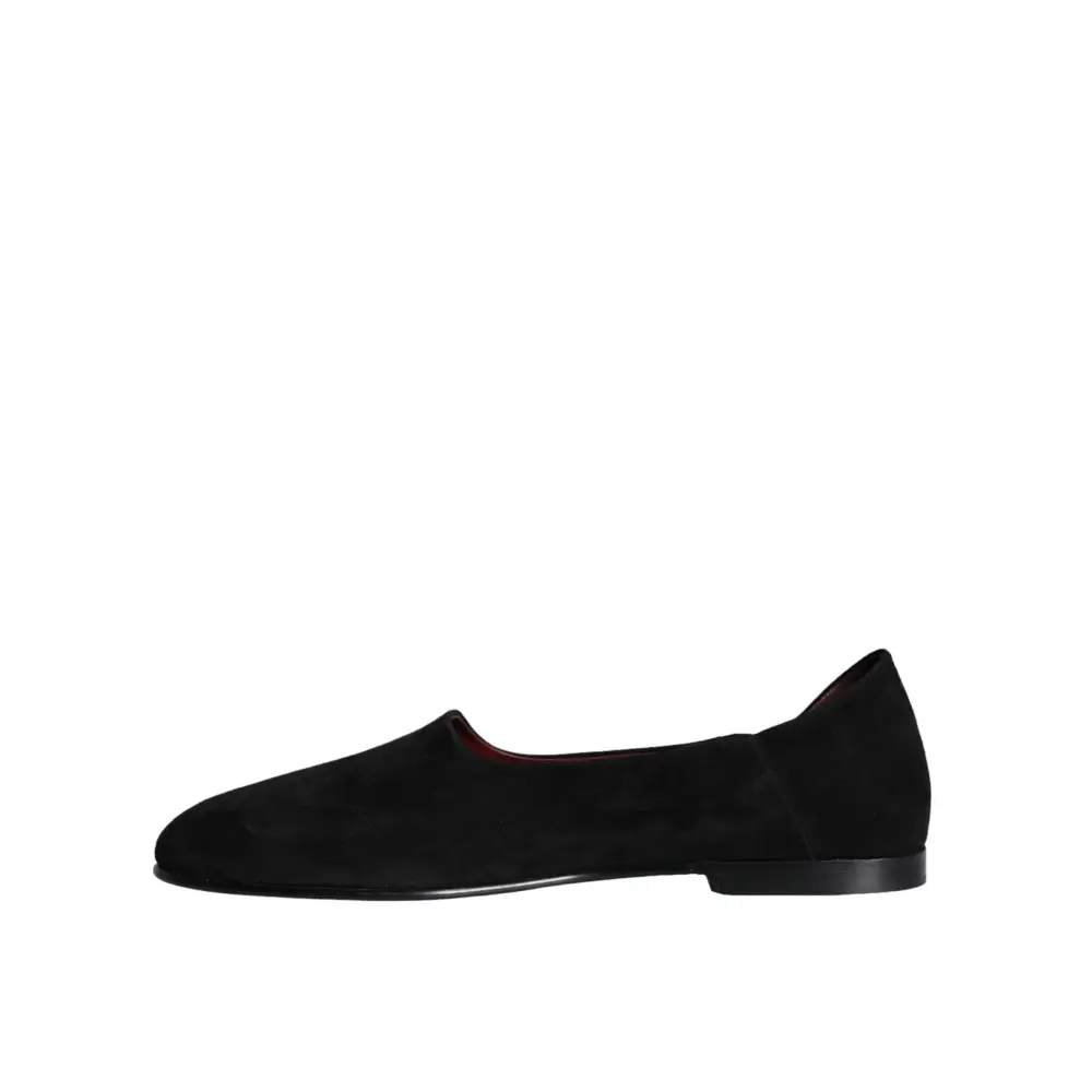 Dolce & Gabbana Schwarz Wildleder Loafers Formal Slip On Schuhe - EU40.5/US7.5