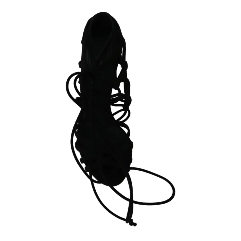 Dolce & Gabbana Schwarz Wildleder Riemen Stilettos Schuhe Sandalen - EU36/US5.5