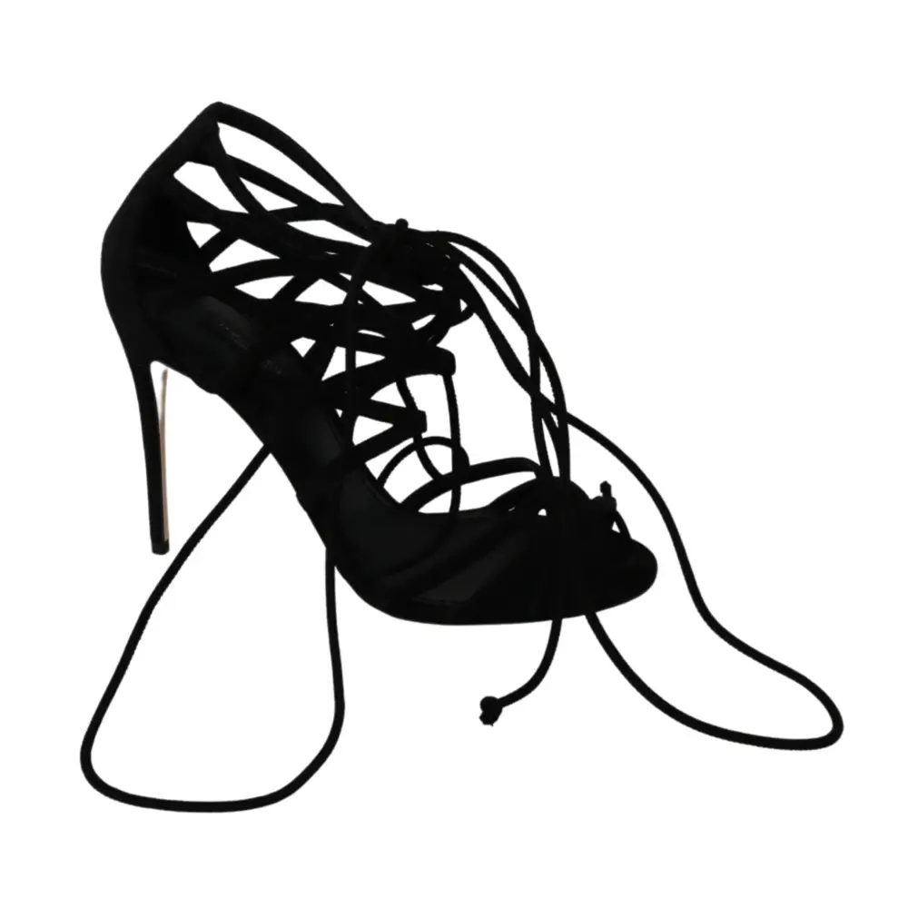 Dolce & Gabbana Schwarz Wildleder Riemen Stilettos Schuhe Sandalen - EU36/US5.5