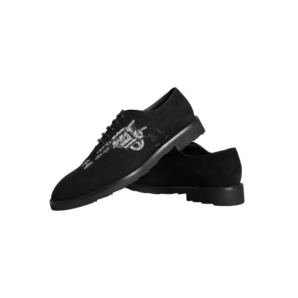 Dolce & Gabbana Schwarz Wildleder Sicilia Schnürschuhe Formal Schuhe - EU41.5/US8.5