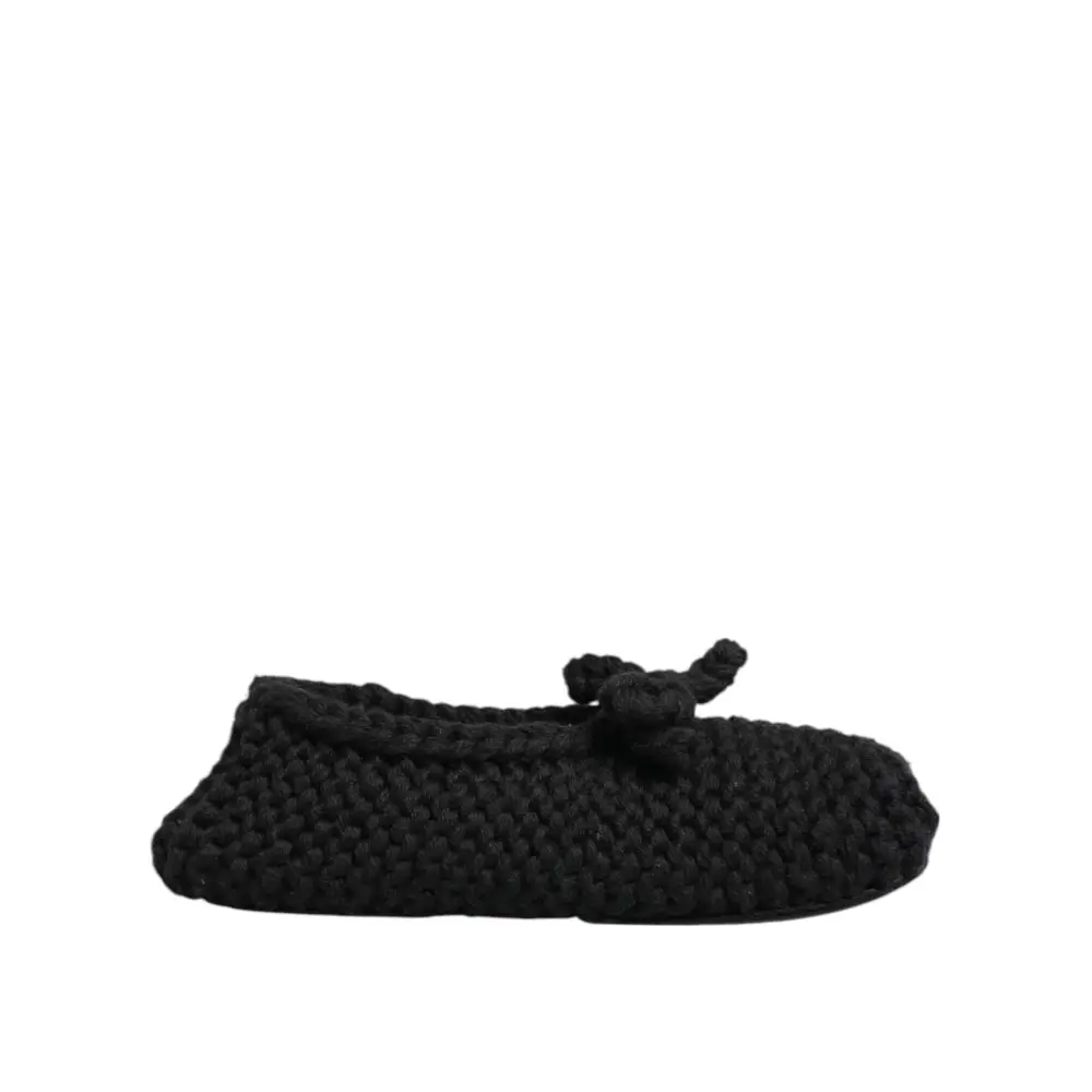 Dolce & Gabbana Schwarz Wolle stricken Slip On Ballerina Flats Schuhe - EU38/US7.5