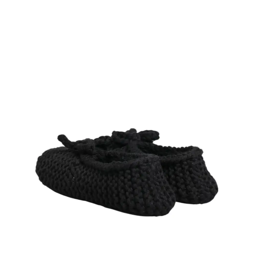 Dolce & Gabbana Schwarz Wolle stricken Slip On Ballerina Flats Schuhe - EU38/US7.5