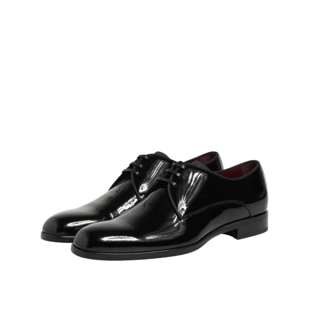 Dolce & Gabbana Schwarze Derby-Schnürschuhe aus Kalbsleder