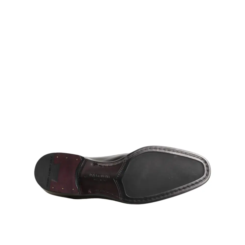 Dolce & Gabbana Schwarze Derby-Schnürschuhe aus Kalbsleder