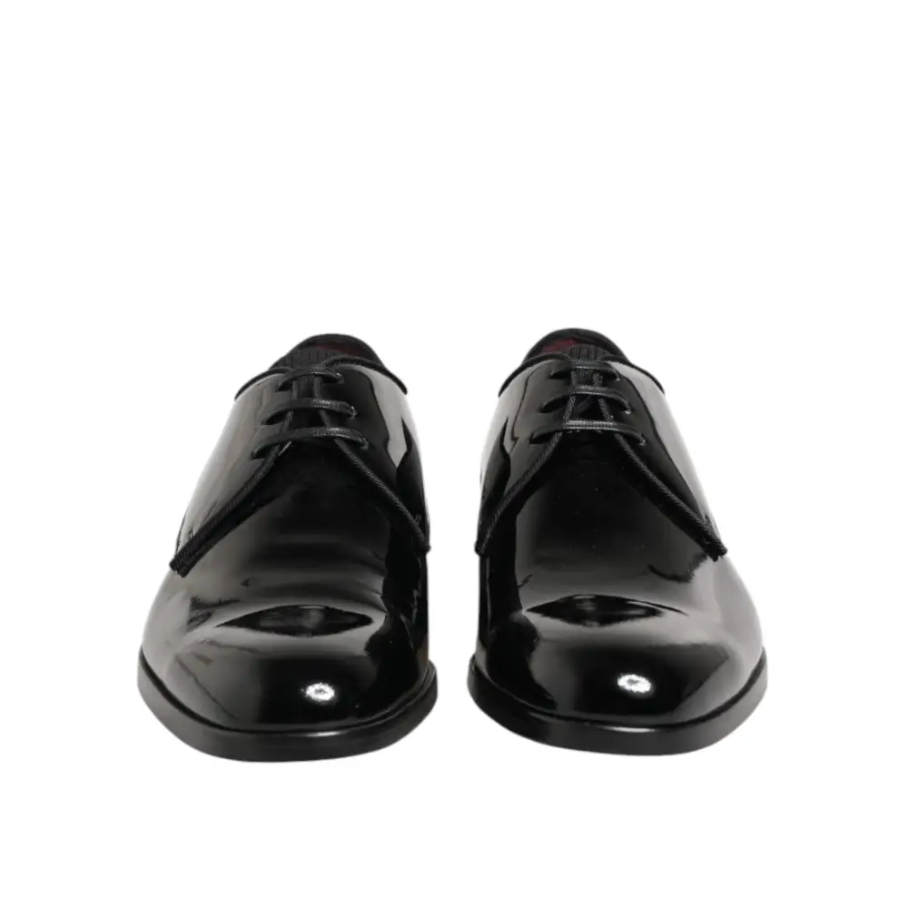 Dolce & Gabbana Schwarze Derby-Schnürschuhe aus Kalbsleder