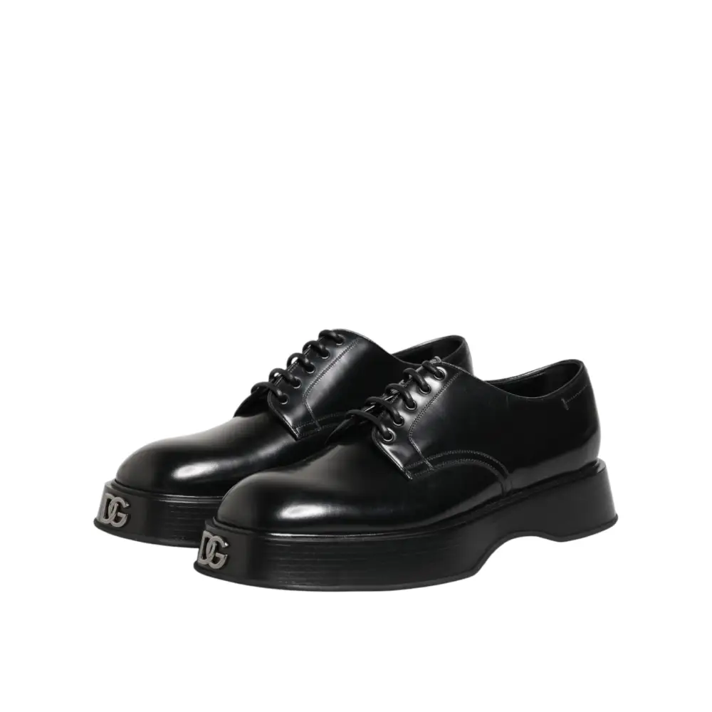 Dolce & Gabbana Schwarze Derby-Schuhe aus Kalbsleder für Herren - EU42/US9