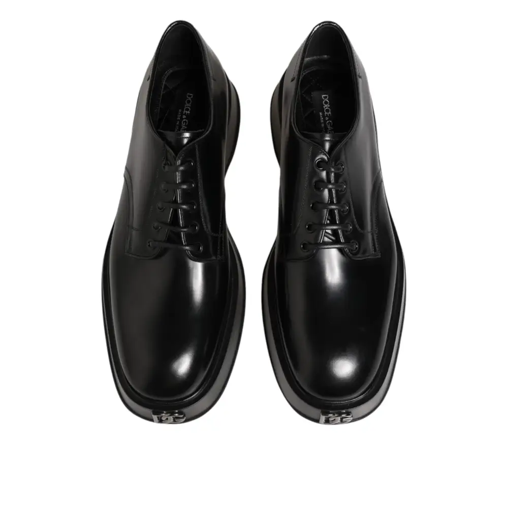 Dolce & Gabbana Schwarze Derby-Schuhe aus Kalbsleder für Herren - EU42/US9