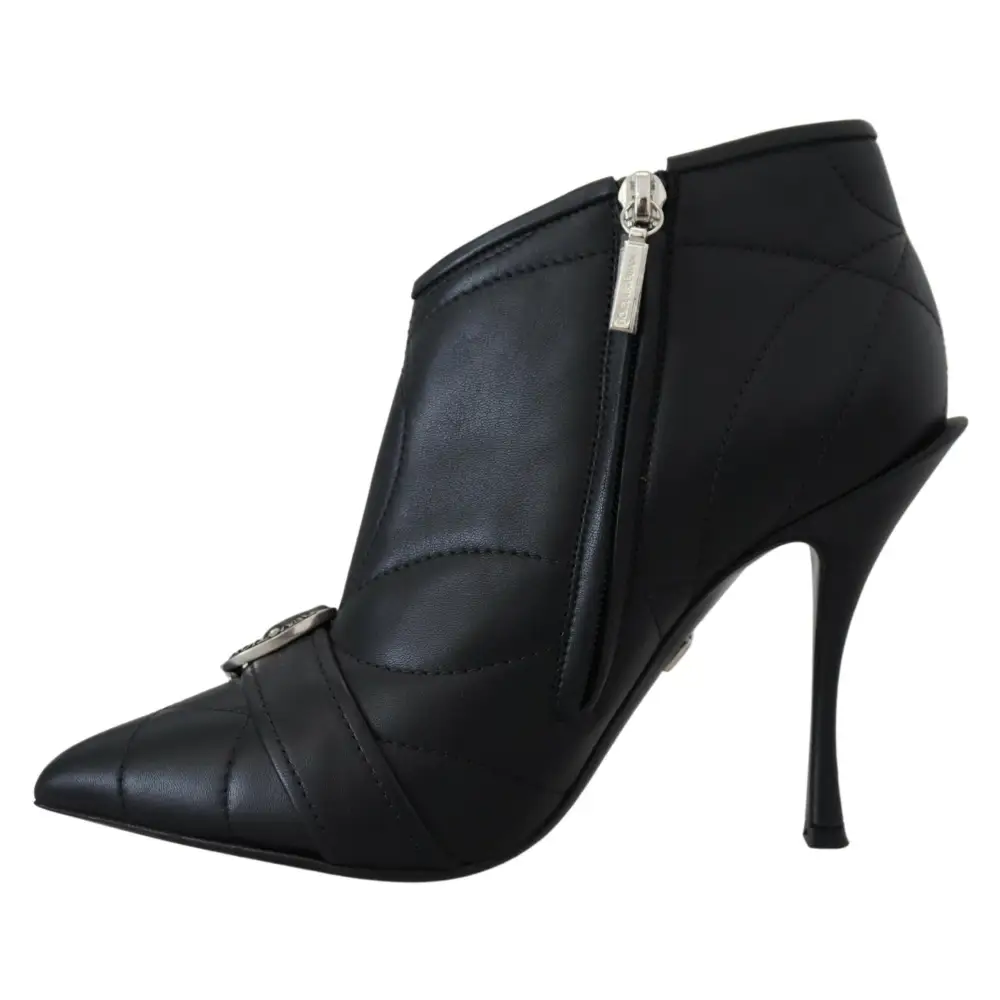 Dolce & Gabbana Schwarze Devotion Gesteppte Knöchelstiefel mit Schnalle Schuhe - EU39/US8.5