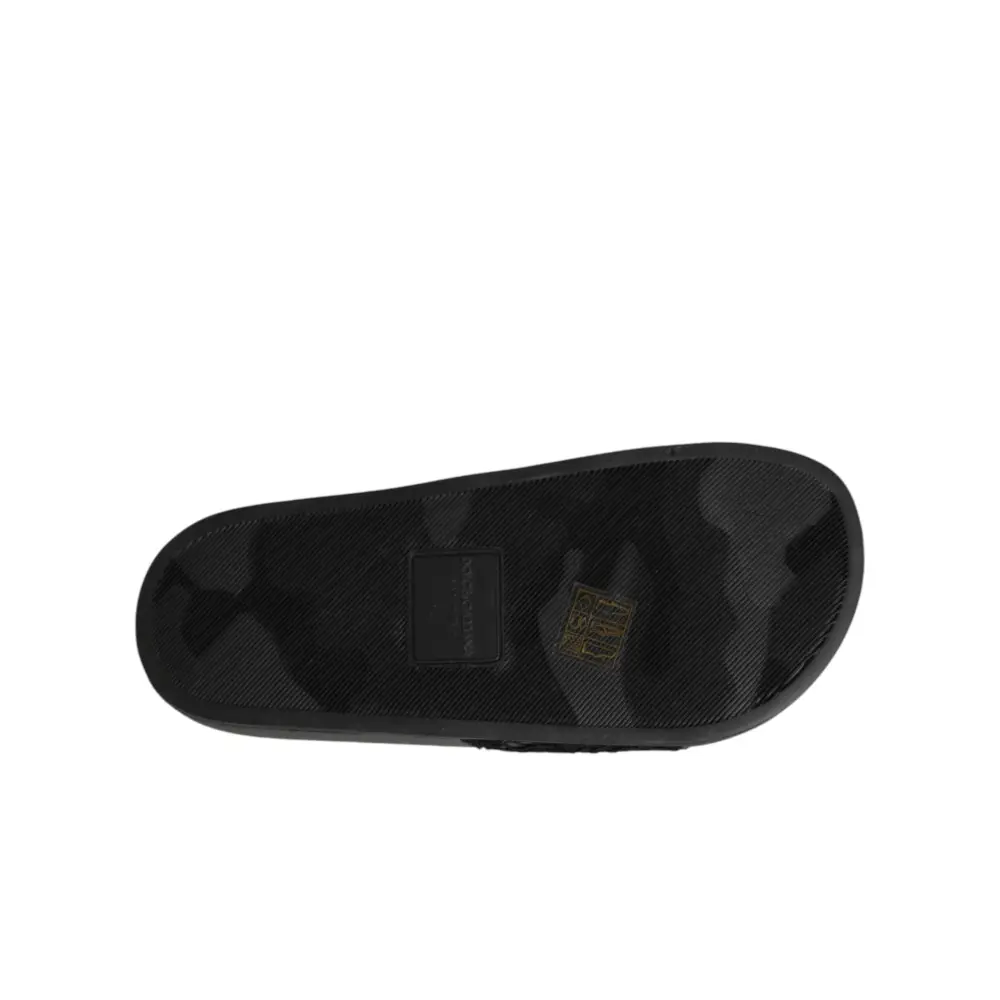 Dolce & Gabbana Schwarze Devotion Matelassé Leder-Slides - EU35/US4.5